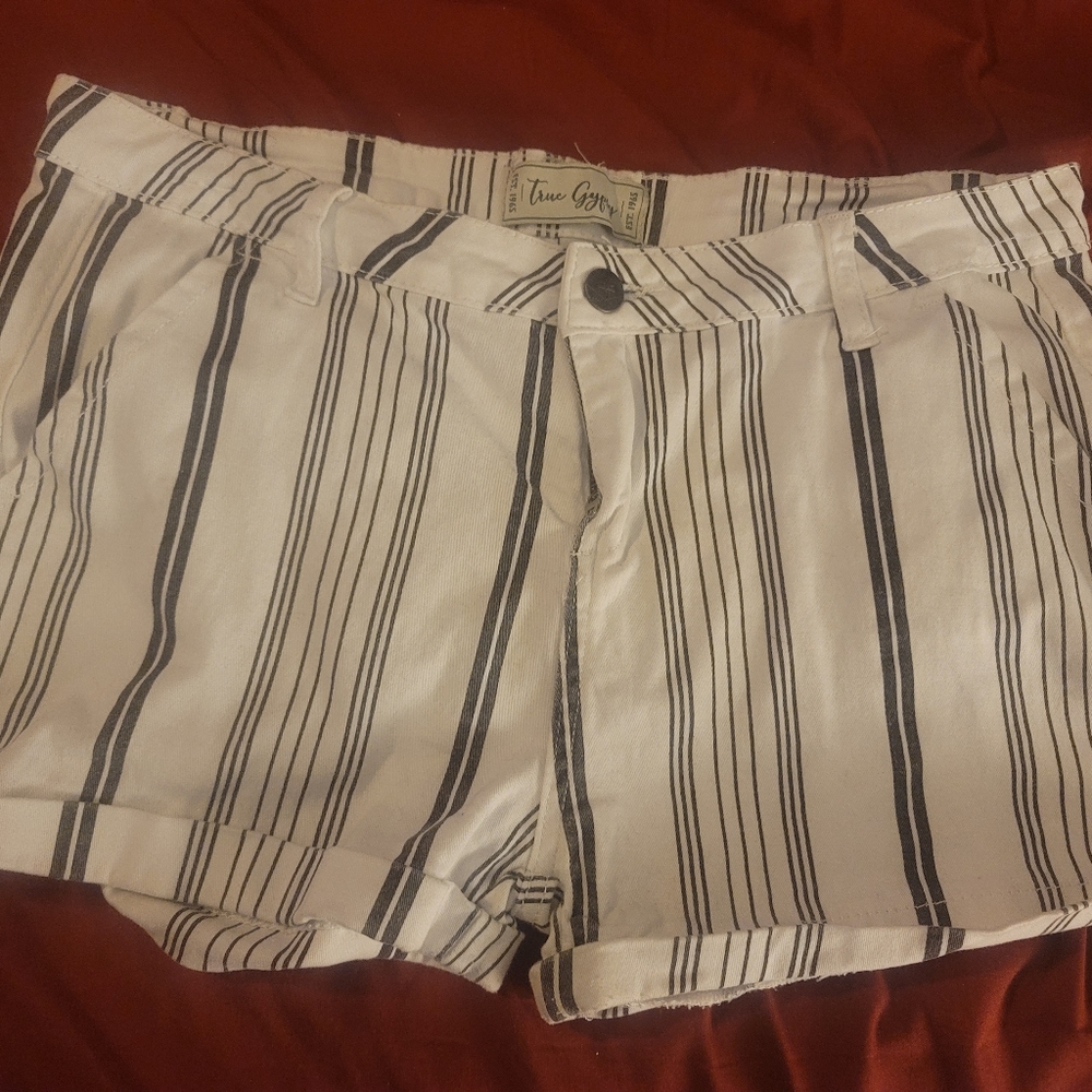 Denim shorts with Black strips